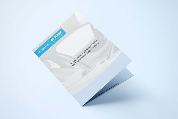 a floating folder tilted backwards against a light background with a blue BASF logo and the inscription 